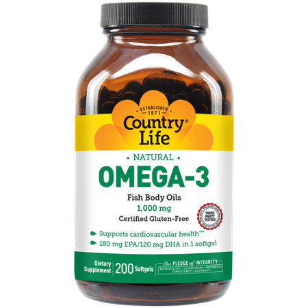 Country Life Omega-3 Fish Body Oils bottle front