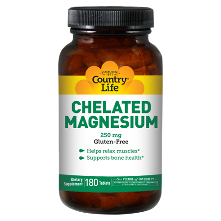 Country Life Chelated Magnesium tablets 250 MG bottle front