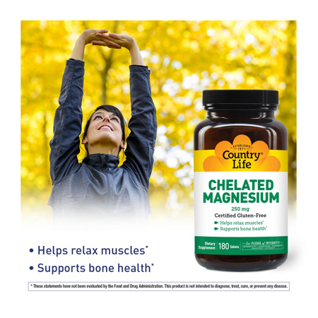 Country Life Chelated Magnesium Tablets 250 MG view 5
