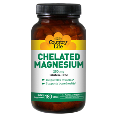 Chelated Magnesium - Supports Bone Health - 250 MG (180 Tablets)