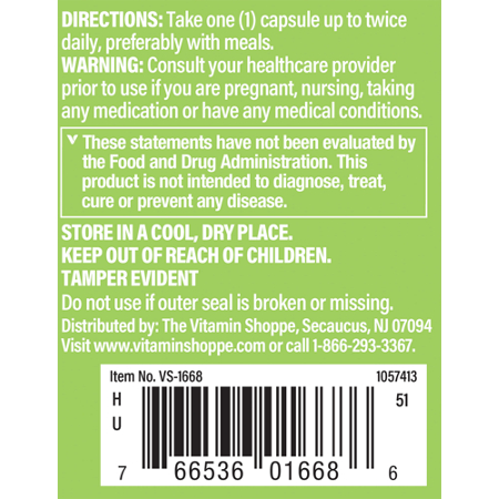 The Vitamin Shoppe Horse Chestnut Extract capsule directions