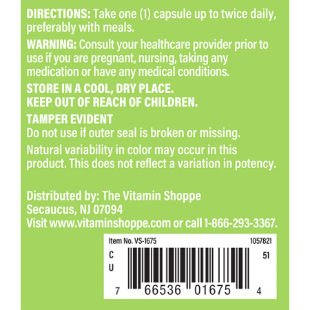 Directions for The Vitamin Shoppe Olive Leaf Extract Capsules 500 MG