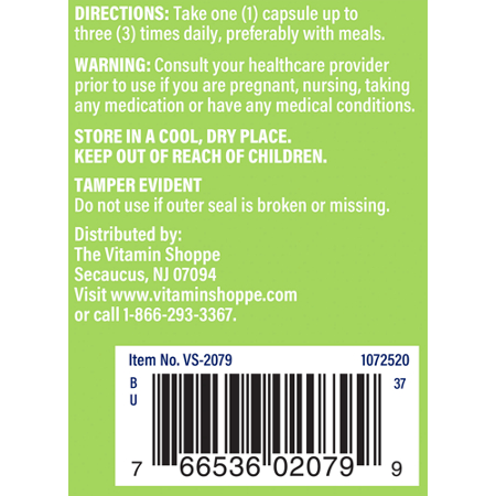 Directions for The Vitamin Shoppe Milk Thistle Extract Capsules 70 MG