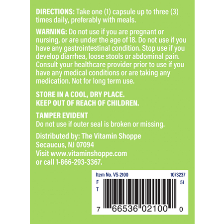 The Vitamin Shoppe Aloe Vera Capsules Directions