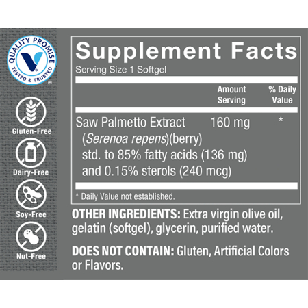 Saw Palmetto Extract Prostate Support 160 MG label