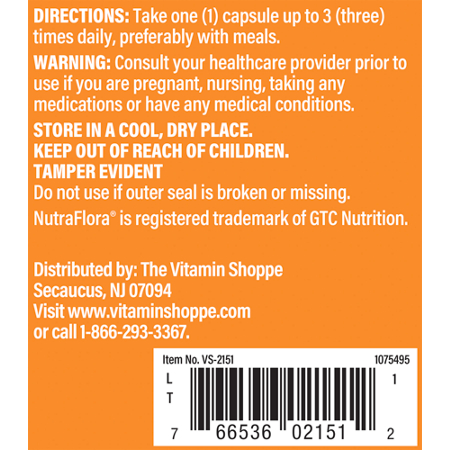 The Vitamin Shoppe NutraFlora FOS Prebiotic Capsules