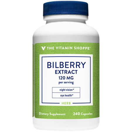 The Vitamin Shoppe Bilberry Extract 240 capsules front