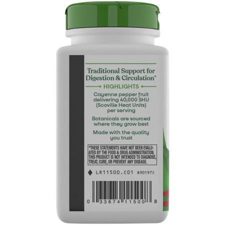 Cayenne Fruit Supports Digestion Circulation bottle back