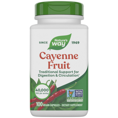 Cayenne Fruit - Supports Digestion and Circulation (100 Vegan Capsules)