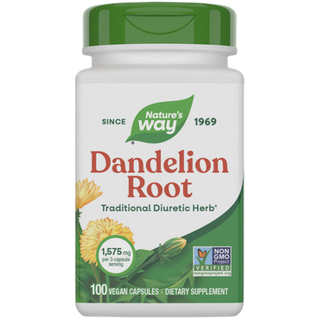 Natures Way Dandelion Root capsules 1575 MG bottle front