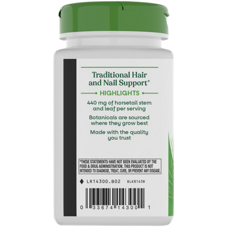 Natures Way Horsetail Grass Hair and Nail Support bottle back