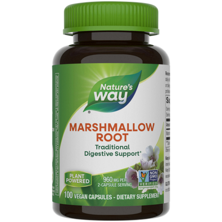 Natures Way Marshmallow Root Vegan Capsules bottle front