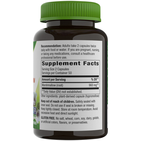 Natures Way Marshmallow Root Vegan Capsules 960 MG view 3