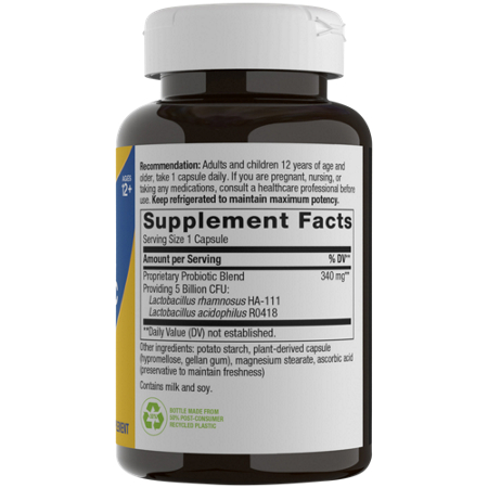 Supplement Facts label for Natures Way Primadophilus Probiotic