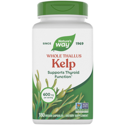 Kelp Whole Thallus - Supports Thyroid Function - 600 MG (180 Vegan Capsules)