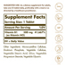 Supplement Facts label for Solgar Super Potency Vitamin B1 Thiamin 500 MG