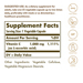 Supplement Facts label for Solgar Vitamin C 1000 MG Capsules