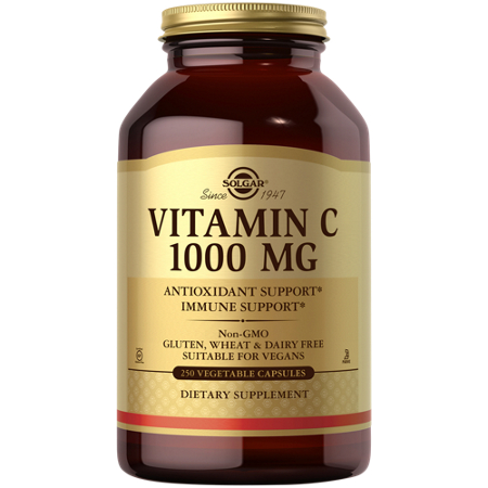 Solgar Vitamin C 1000 MG vegetarian capsules bottle front