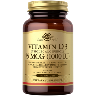 Natural Vitamin D3 - 1,000 IU (100 Softgels)