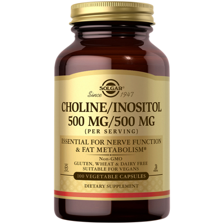 Solgar Choline Inositol capsules 500 MG bottle front