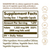 Supplement Facts label for Solgar Folic Acid 800 MCG capsules
