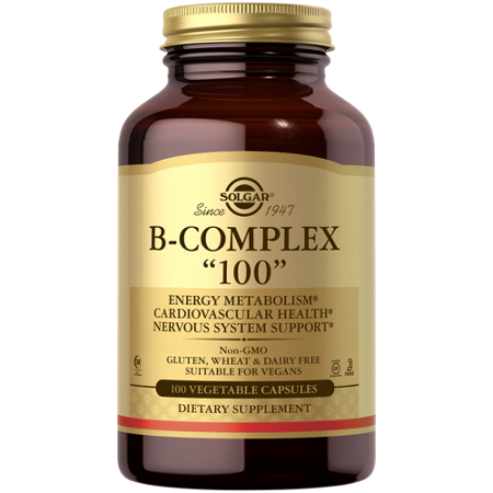 Solgar Vitamin B-Complex Vegetable Capsules 100 MG bottle front