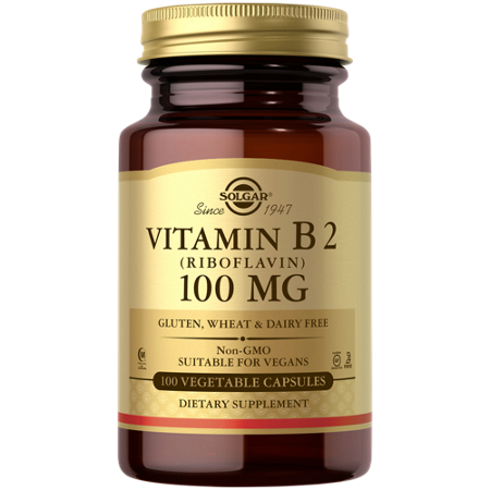 Solgar Vitamin B2 Riboflavin vegetable capsules 100 MG bottle front
