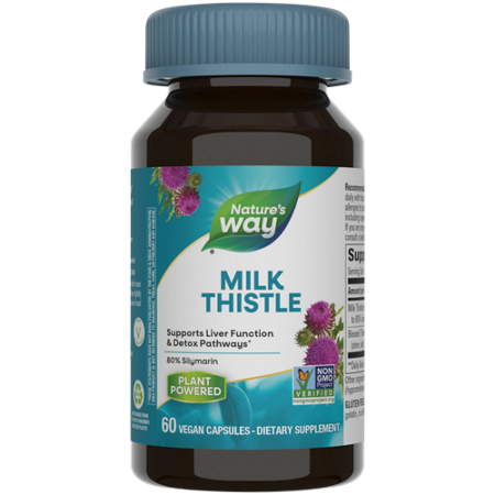 Natures Way Milk Thistle Extract vegan capsules bottle front