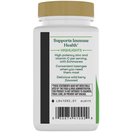 Natures Way Zinc Lozenges with Echinacea and Vitamin C bottle view 4