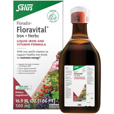 Floradix Floravital Iron plus Herbs Liquid Extract bottle front
