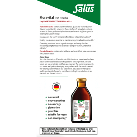Floradix Floravital Iron + Herbs Liquid Extract alternate view 4