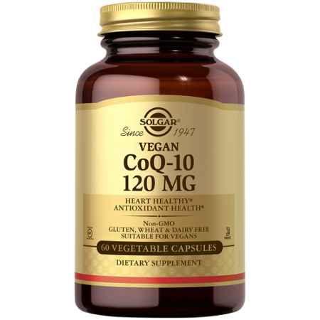 Solgar CoQ-10 120 MG vegetable capsules bottle front
