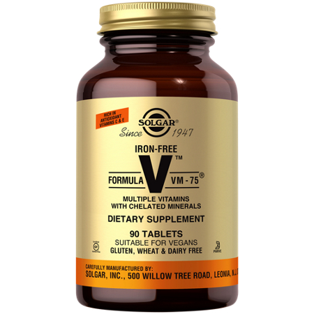 Solgar Formula VM-75 Multivitamin with Chelated Minerals tablets bottle front