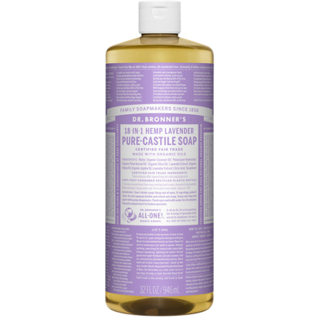 Dr Bronners 18-in-1 Hemp Lavender Pure-Castile Soap bottle front