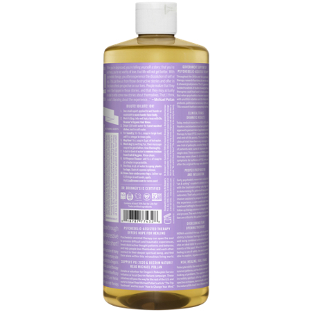 Dr Bronners 18-in-1 Hemp Pure-Castile Soap Lavender bottle view 3