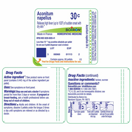 Aconitum Napellus 30C Homeopathic Medicine label view 3