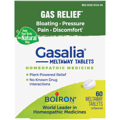 Gasalia - Homeopathic Medicine for Gas Relief, Bloating, and Discomfort (60 Tablets)