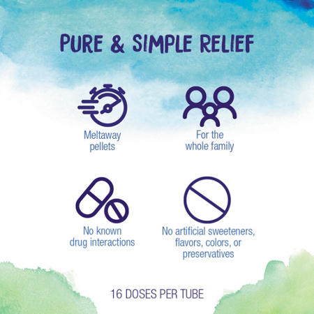 Pure and simple relief infographic with icons for Ruta Graveolens by Boiron