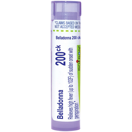 Boiron Belladonna Homeopathic Medicine pellets front