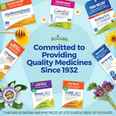 Boiron products and quality commitment since 1932 display