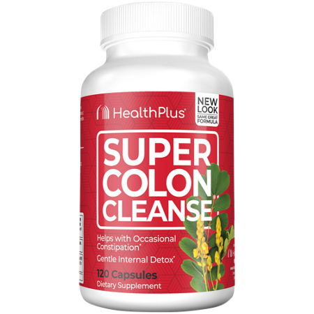 Health Plus Super Colon Cleanse capsules bottle front