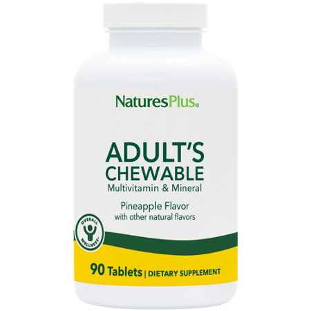 Natures Plus Multivitamin for Adults Chewable Tablets Pineapple bottle front