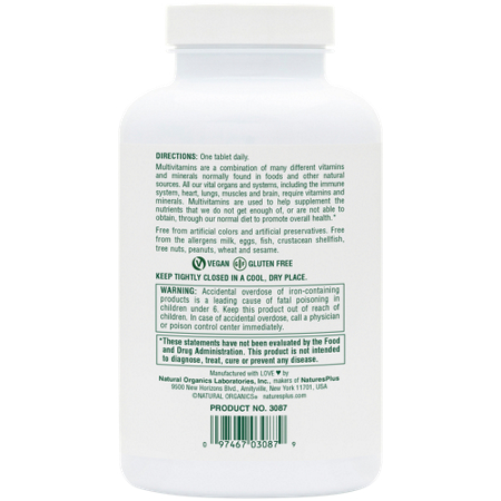 Directions for Natures Plus Multivitamin for Adults Pineapple