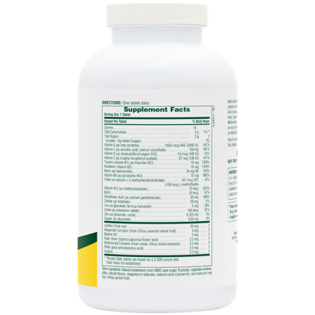 Natures Plus Multivitamin Pineapple Tablets Label