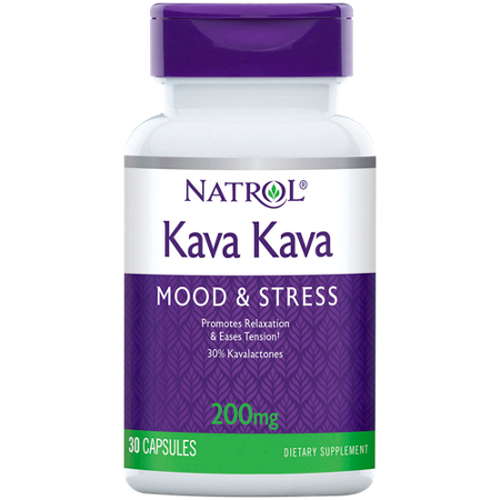 Natrol Kava Kava Mood and Stress capsules 200 MG bottle front