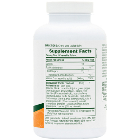 Natures Plus Vitamin C 500 MG Orange Juice chewable tablets view 3