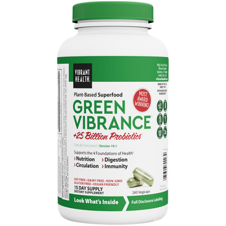 Vibrant Health Green Vibrance Plant-Based Superfood Powder bottle front