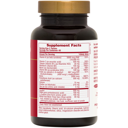 Supplement Facts label for Natures Plus Ultra Hair Tablets