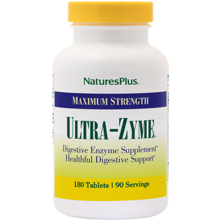 Natures Plus Ultra-Zyme Maximum Strength Digestive Aid tablets bottle front