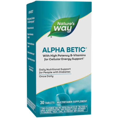 Alpha Betic Multivitamin Diabetic Nutrients tablets box front